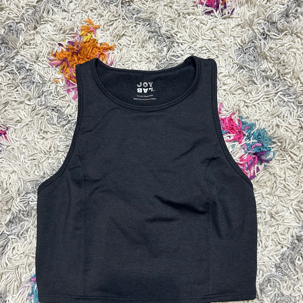 JoyLab Black Fitted Crop Tank Top